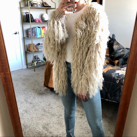 Free People Cream shaggy Sweater - Picture 4 of 7